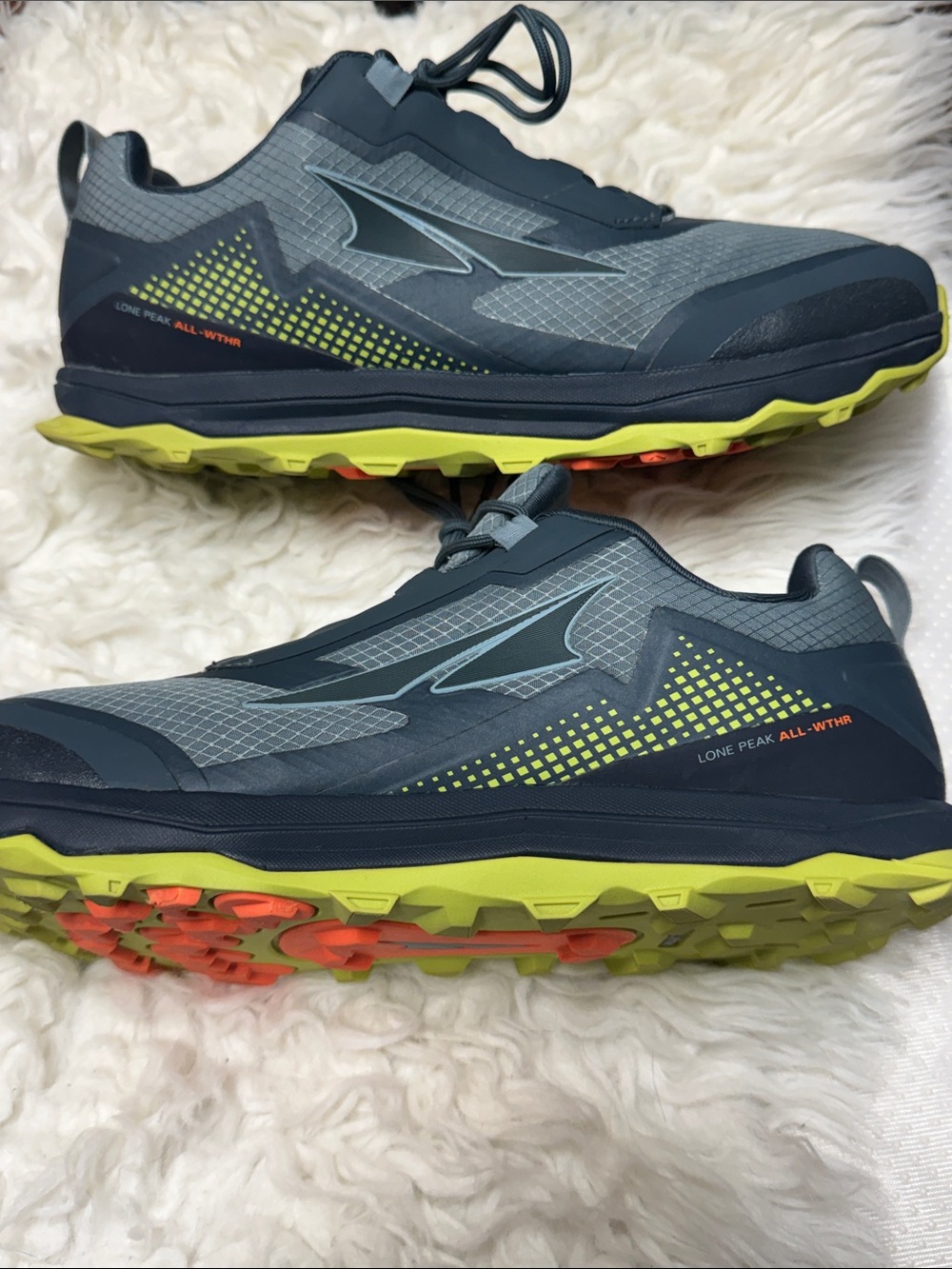 ALTRA TRAIL RUNNING SHOES LONE PEAK ALL-WEATHER LOW GREY/LIME